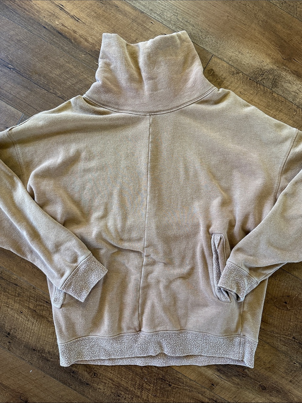 Free People Tan Turtleneck Pullover Sweatshirt